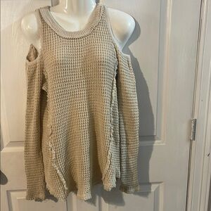 Elan Off-Shoulder Knit Sweater in Cream